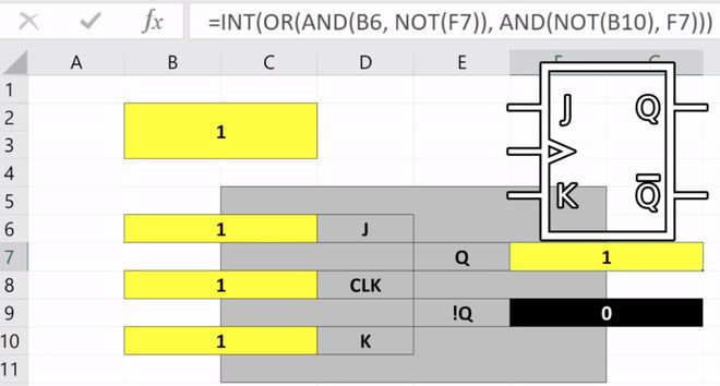 利用Excel，他制作出了一个功能齐全的16位CPU